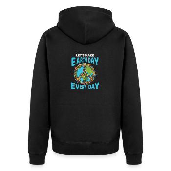 Earth Day Earthday Environmental Protection Environment Nature - Unisex Premium Organic Zip Hoodie - black - Back - Nico (187cm)