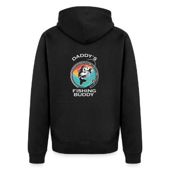 Fischer Fischen Angeln Angel Angler Fische Fisch - Unisex Premium Bio Zip Hoodie - Schwarz - Hinten - Nico (187cm)