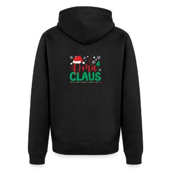 Grandma Claus Santa Funny Grandma Christmas Pajamas - Unisex Premium Organic Zip Hoodie - black - Back - Nico (187cm)