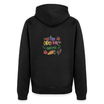 Organic Gardener Vegetables - Unisex Premium Organic Zip Hoodie - black - Back - Nico (187cm)