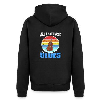 All That Bass And Blues Cool Retro Blues Lover - Unisex Premium Organic Zip Hoodie - black - Back - Nico (187cm)