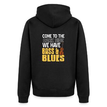 Venez du côté obscur nous avons Bass & Blues Drôle - Veste à capuche bio Premium Unisexe - noir - Dos - Nico (187cm)