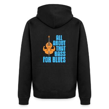 All About That Bass For Blues Cool Cute Retro - Unisex Premium Organic Zip Hoodie - black - Back - Nico (187cm)