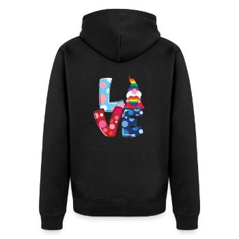 LGBTQ Nonbinary Coloré Rainbow Flag LGBTQ + Pride - Veste à capuche bio Premium Unisexe - noir - Dos - Nico (187cm)