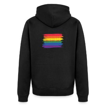 LGBTQ Nonbinary Coloré Rainbow Flag LGBTQ + Pride - Veste à capuche bio Premium Unisexe - noir - Dos - Nico (187cm)