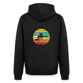 Retro Vintage Awesome Paintball Gun Baller Designs - Unisex Premium Organic Zip Hoodie - black - Back - Nico (187cm)