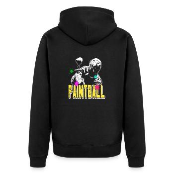 Joueur de paintball rétro vintage cool - Veste à capuche bio Premium Unisexe - noir - Dos - Nico (187cm)