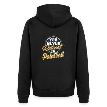 Vous ne reculez jamais dans le paintball Retro Funny Baller - Veste à capuche bio Premium Unisexe - noir - Dos - Nico (187cm)
