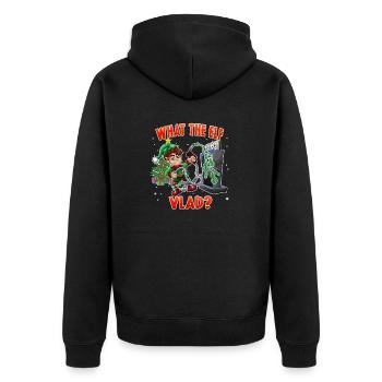 Was der Elf Vlad - Lustiger Weihnachtshumor 2022 - Unisex Premium Bio Zip Hoodie - Schwarz - Hinten - Nico (187cm)