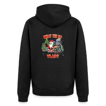 Vlad Ce que les prix du gaz Elf montent en flèche Noël Drôle - Veste à capuche bio Premium Unisexe - noir - Dos - Nico (187cm)