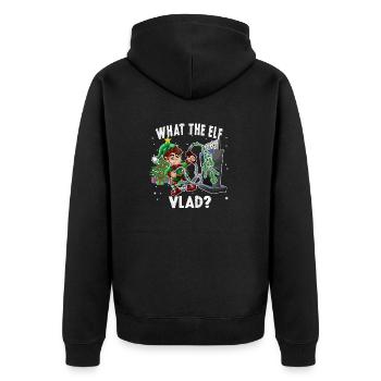 Lustige Elfe pumpen Gas Weihnachten lustig - Unisex Premium Bio Zip Hoodie - Schwarz - Hinten - Nico (187cm)