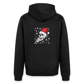 Squelette Père Noël Casquette Café Boisson drôle - Veste à capuche bio Premium Unisexe - noir - Dos - Nico (187cm)