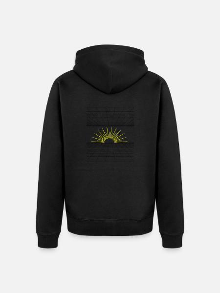 Sunrise in the grid - Unisex Premium Organic Zip Hoodie - black