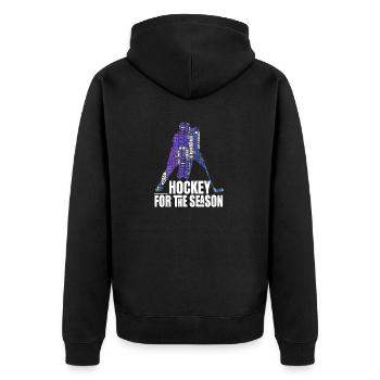 Motivational Season Of Pleasant Hockey Saying - Unisex Premium Organic Zip Hoodie - black - Back - Nico (187cm)