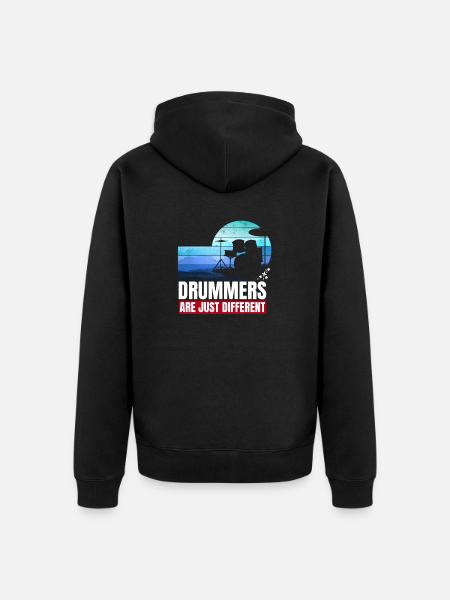 funny drummer saying - Unisex Premium Organic Zip Hoodie - black