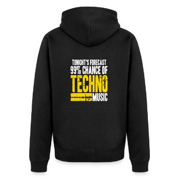 Les prévisions de ce soir 99 % Chance Techno Music - Veste à capuche bio Premium Unisexe - noir - Dos - Nico (187cm)