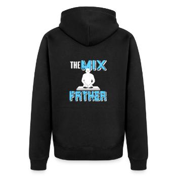 The MIX Father Cool Retro Funny Deejaying DJ - Unisex Premium Organic Zip Hoodie - black - Back - Nico (187cm)