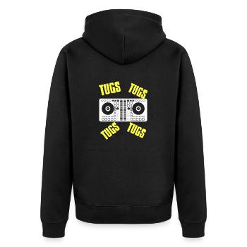 TUGS TUGS Cool Retro TECHNO DJ Lover Designs - Unisex Premium Organic Zip Hoodie - black - Back - Nico (187cm)