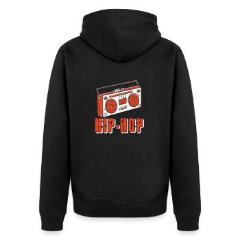 Retro HIP-HOP Boom Box Design For Hip Hop Lovers - Unisex Premium Organic Zip Hoodie - black - Back - Nico (187cm)