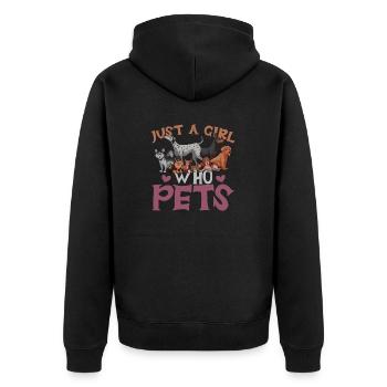 Hundeliebhaber - Unisex Premium Bio Zip Hoodie - Schwarz - Hinten - Nico (187cm)