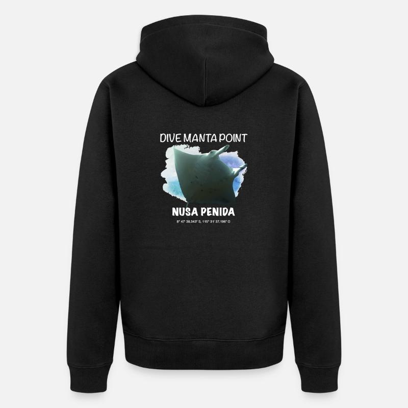Idée cadeau Dive Manta Point Nusa Penida - Veste à capuche bio Premium Unisexe - noir