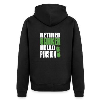 BANQUIER retraité Bonjour Pension Retro Drôle Banquier - Veste à capuche bio Premium Unisexe - noir - Dos - Nico (187cm)