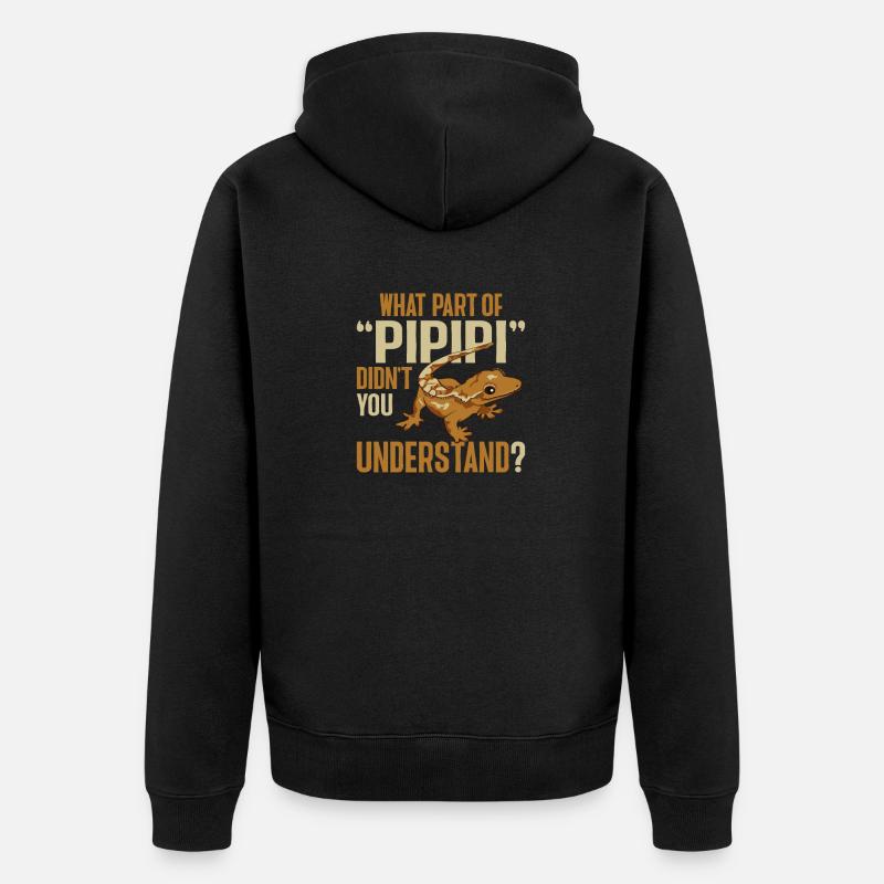 Kronengecko Eidechse Reptil Herpetologe - Unisex Premium Bio Zip Hoodie - Schwarz