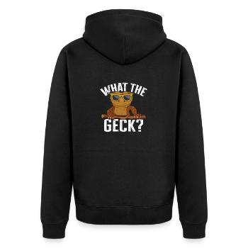 Kronengecko Eidechse Reptil Herpetologe - Unisex Premium Bio Zip Hoodie - Schwarz - Hinten - Nico (187cm)