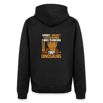 Kronengecko Eidechse Reptil Herpetologe - Unisex Premium Bio Zip Hoodie - Schwarz - Hinten - Nico (187cm)