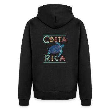 Turtle Costa Rica Vacation, Costa Rica Travel - Unisex Premium Organic Zip Hoodie - black - Back - Nico (187cm)