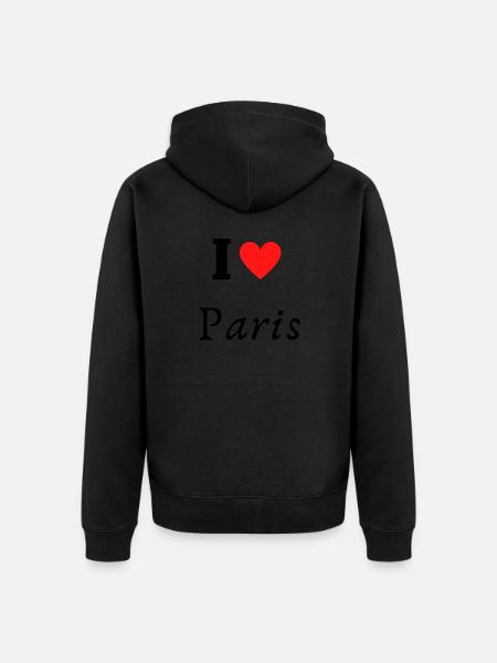 I love Paris - Unisex Premium Organic Zip Hoodie - black