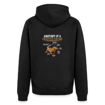 Lézard Gecko couronné Herpétologiste des reptiles - Veste à capuche bio Premium Unisexe - noir - Dos - Nico (187cm)