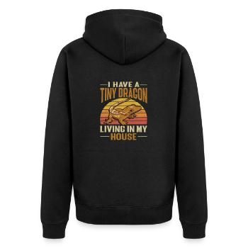 Kronengecko Eidechse Reptil Herpetologe - Unisex Premium Bio Zip Hoodie - Schwarz - Hinten - Nico (187cm)