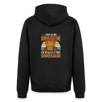 Kronengecko Eidechse Reptil Herpetologe - Unisex Premium Bio Zip Hoodie - Schwarz - Hinten - Nico (187cm)