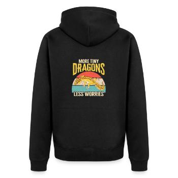 Léopard Gecko Lézard Reptiles Herpétologiste - Veste à capuche bio Premium Unisexe - noir - Dos - Nico (187cm)