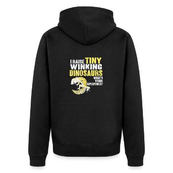 Leopardgecko Eidechse Reptilien Herpetologe - Unisex Premium Bio Zip Hoodie - Schwarz - Hinten - Nico (187cm)