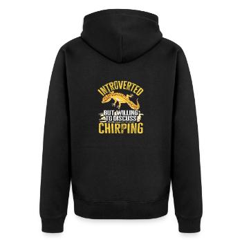 Leopardgecko Eidechse Reptilien Herpetologe - Unisex Premium Bio Zip Hoodie - Schwarz - Hinten - Nico (187cm)
