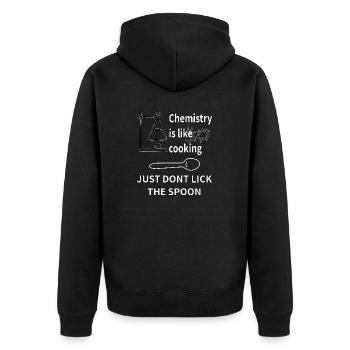 La chimie, c’est comme la cuisson - ne léchez pas les cuillères - Veste à capuche bio Premium Unisexe - noir - Dos - Nico (187cm)