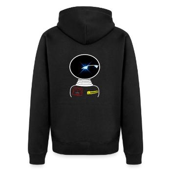Roboter Weltraum Space beobachtet Warnschild - Unisex Premium Bio Zip Hoodie - Schwarz - Hinten - Nico (187cm)