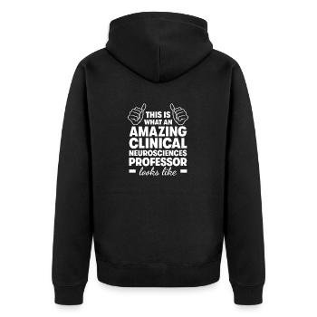 Incroyable professeur de neurosciences cliniques - Veste à capuche bio Premium Unisexe - noir - Dos - Nico (187cm)