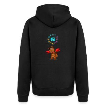 Lustige Hund Liebhaber Horoskop Krebs Sternzeichen Cool - Unisex Premium Bio Zip Hoodie - Schwarz - Hinten - Nico (187cm)