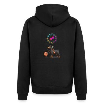 Funny Dog Lover Horoscope Sagittarius Zodiac Sign - Unisex Premium Organic Zip Hoodie - black - Back - Nico (187cm)