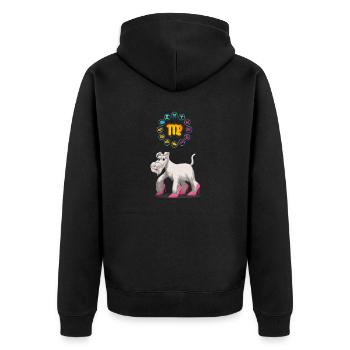 Lustige Hund Liebhaber Horoskop Jungfrau Sternzeichen Cool - Unisex Premium Bio Zip Hoodie - Schwarz - Hinten - Nico (187cm)
