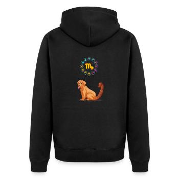 Drôle d’amoureux des chiens Horoscope Scorpion Zodiaque Amoureux des animaux de compagnie - Veste à capuche bio Premium Unisexe - noir - Dos - Nico (187cm)