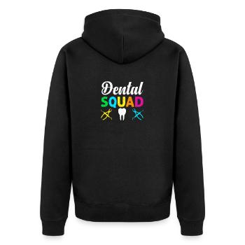 Dental Assistant Oral Hygienist RDH Dentist Gift - Unisex Premium Organic Zip Hoodie - black - Back - Nico (187cm)