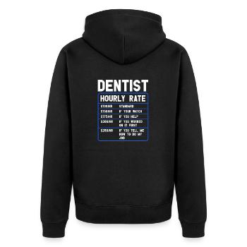 Dental Assistant Oral Hygienist RDH Dentist Gift - Unisex Premium Organic Zip Hoodie - black - Back - Nico (187cm)