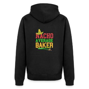 NACHO Average Baker Drôle Rétro Baker T-Shirt - Veste à capuche bio Premium Unisexe - noir - Dos - Nico (187cm)