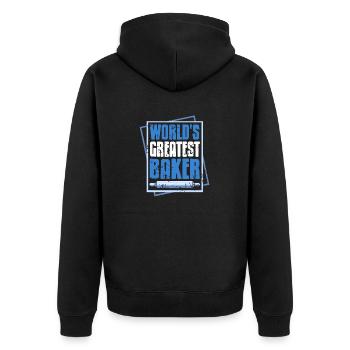World's Greatest BAKER Cool Retro Vintage Baker - Unisex Premium Bio Zip Hoodie - Schwarz - Hinten - Nico (187cm)