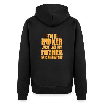 Je suis un boulanger comme mon père qui est plus génial - Veste à capuche bio Premium Unisexe - noir - Dos - Nico (187cm)