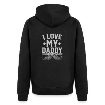 Superdad - Unisex Premium Bio Zip Hoodie - Schwarz - Hinten - Nico (187cm)